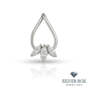 Сребърна висулка с три циркона SB184196