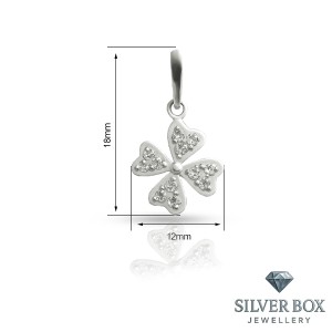 Сребърен медальон детелина с циркони SB186515
