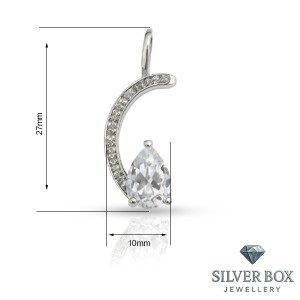 Сребърна висулка с голям циркон SB186601