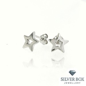 Сребърни обеци със звездички SB111126