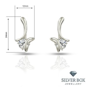 Сребърни обеци с кръгли циркони SB121925