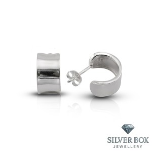 Изчистени сребърни обеци тип полухалка SB132422
